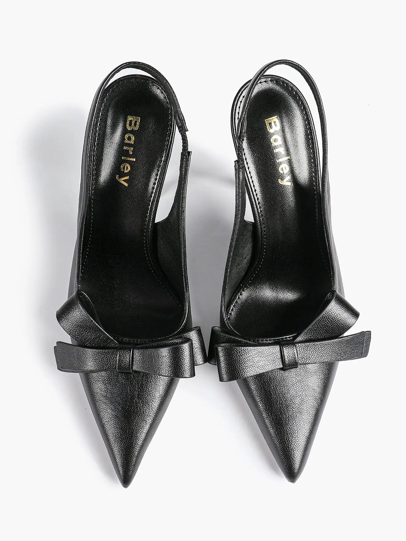 Women's Leather Bowknot High-Heel Closed Toe Pointed Toe Slingback Stiletto Heels Top-quality Shoes YISHIFAN
