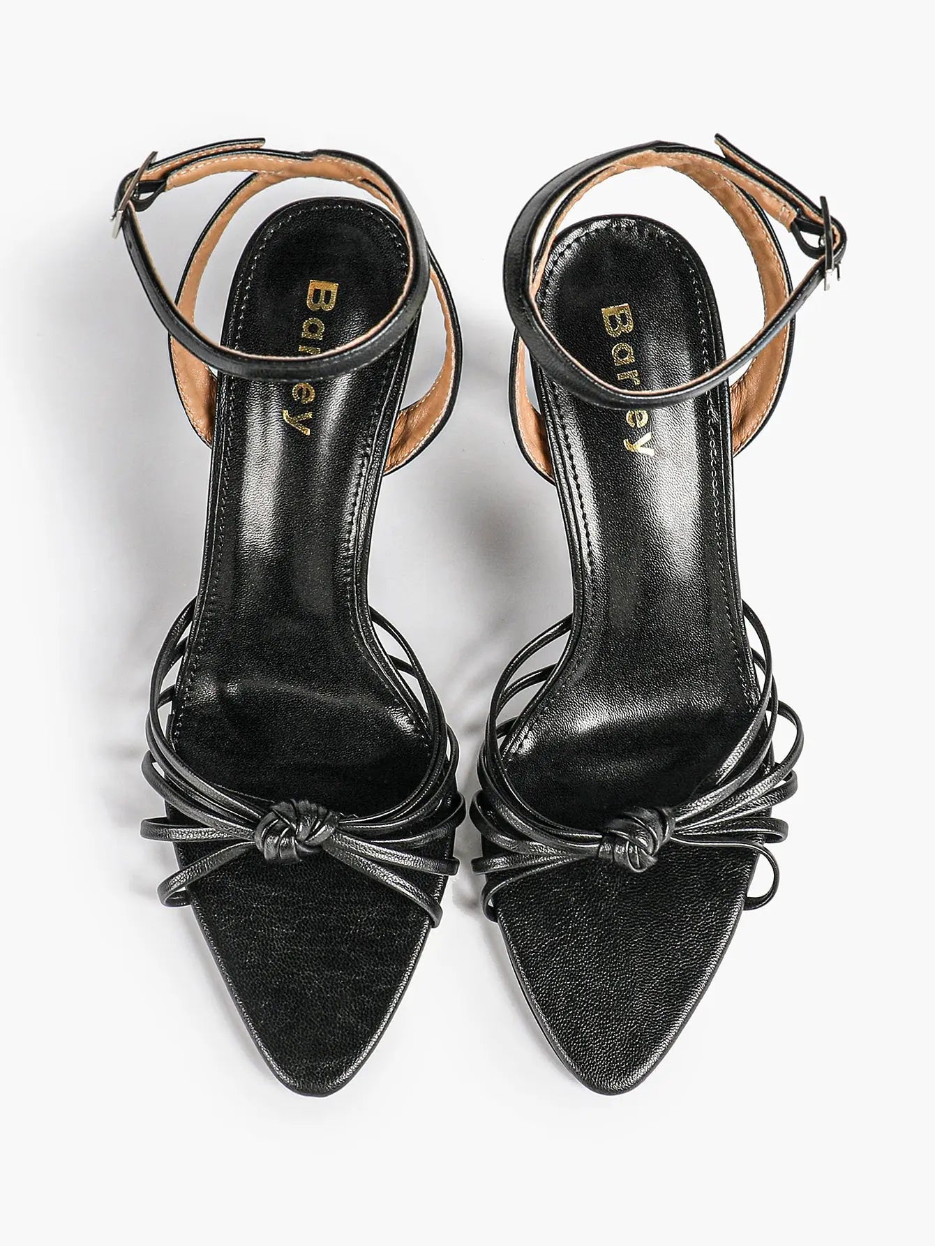 Women's Black Stiletto Heels 3.54 Inch Crisscross Strap Sandals Wedding Party Evening Dress Shoes YISHIFAN