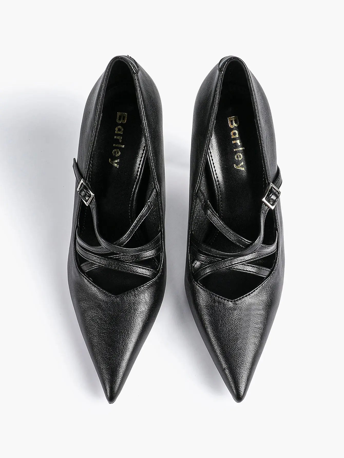 Burgundy Leather Stiletto Heels Sharp Pointed Toe Cross Strap Pump 4.13 INCH for Party Wedding Shoes YISHIFAN