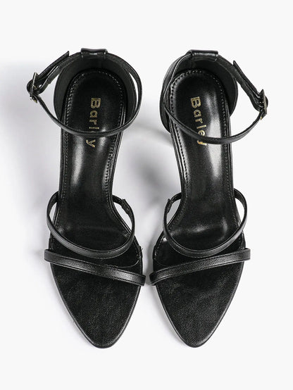 Women's High Stilettos Heels Open Toe Pointed Sandals Ankle Strap Pumps Dress Shoes Party Work Heeled Sandals YISHIFAN