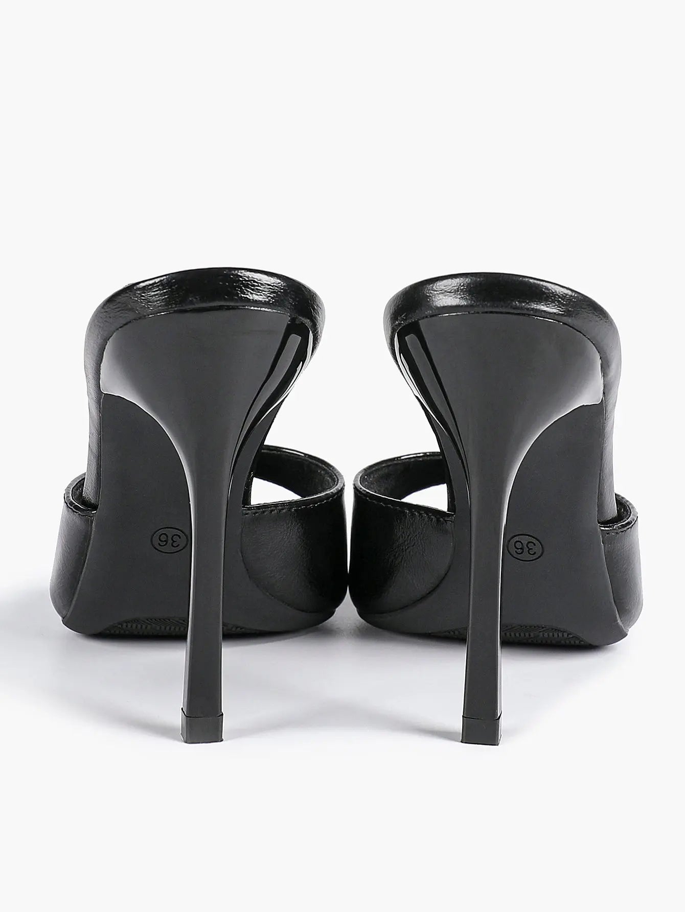 Women's Kitten Heels for Square Toe Open Toe Backless Mule Heels Stiletto Sandals 4.13 Inch YISHIFAN