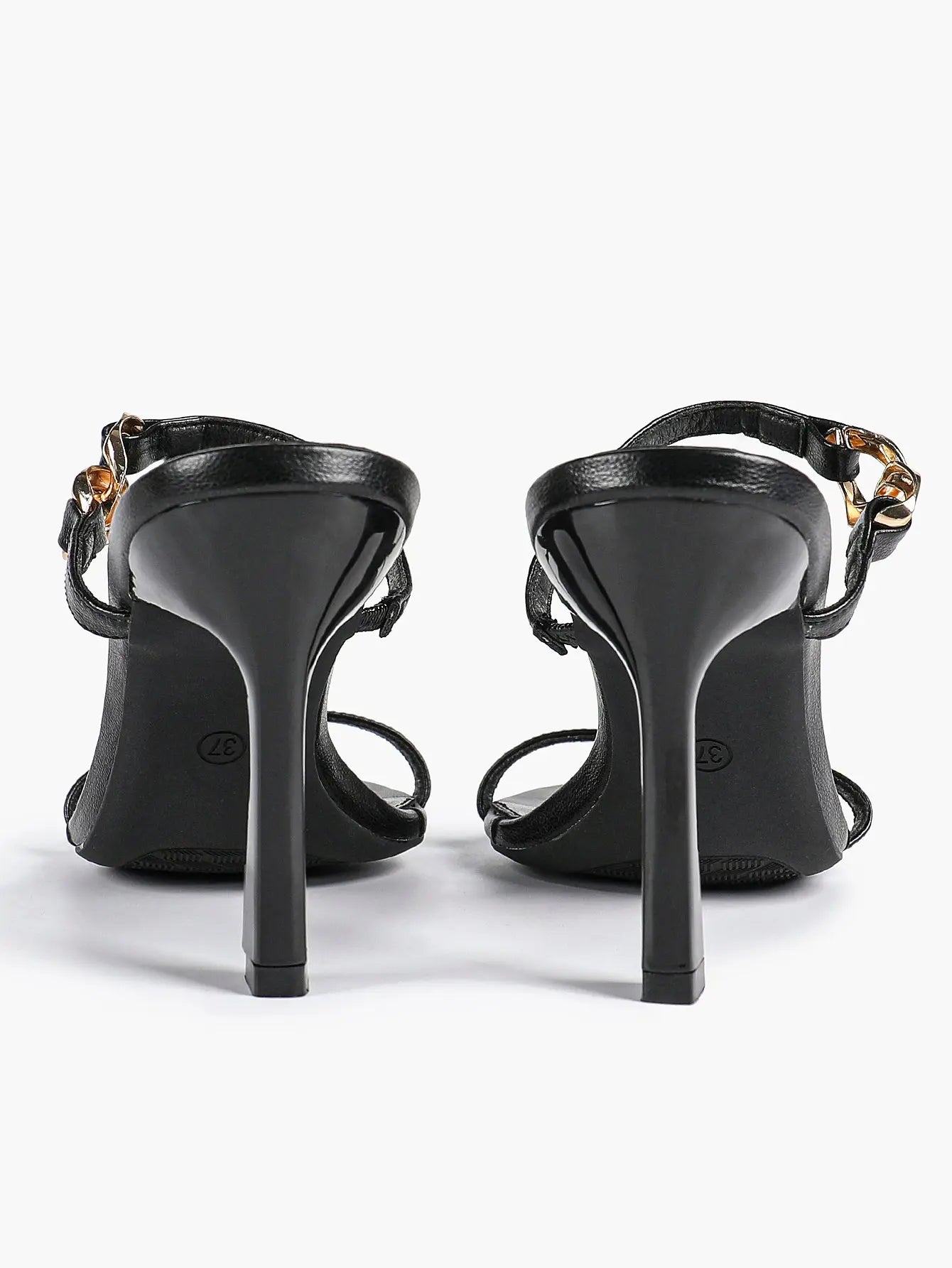 Women's Black High-Heel Sandals Opened Pointed Toe Ankle Strap Stiletto Heels Wedding Party Office Dress Shoes YISHIFAN