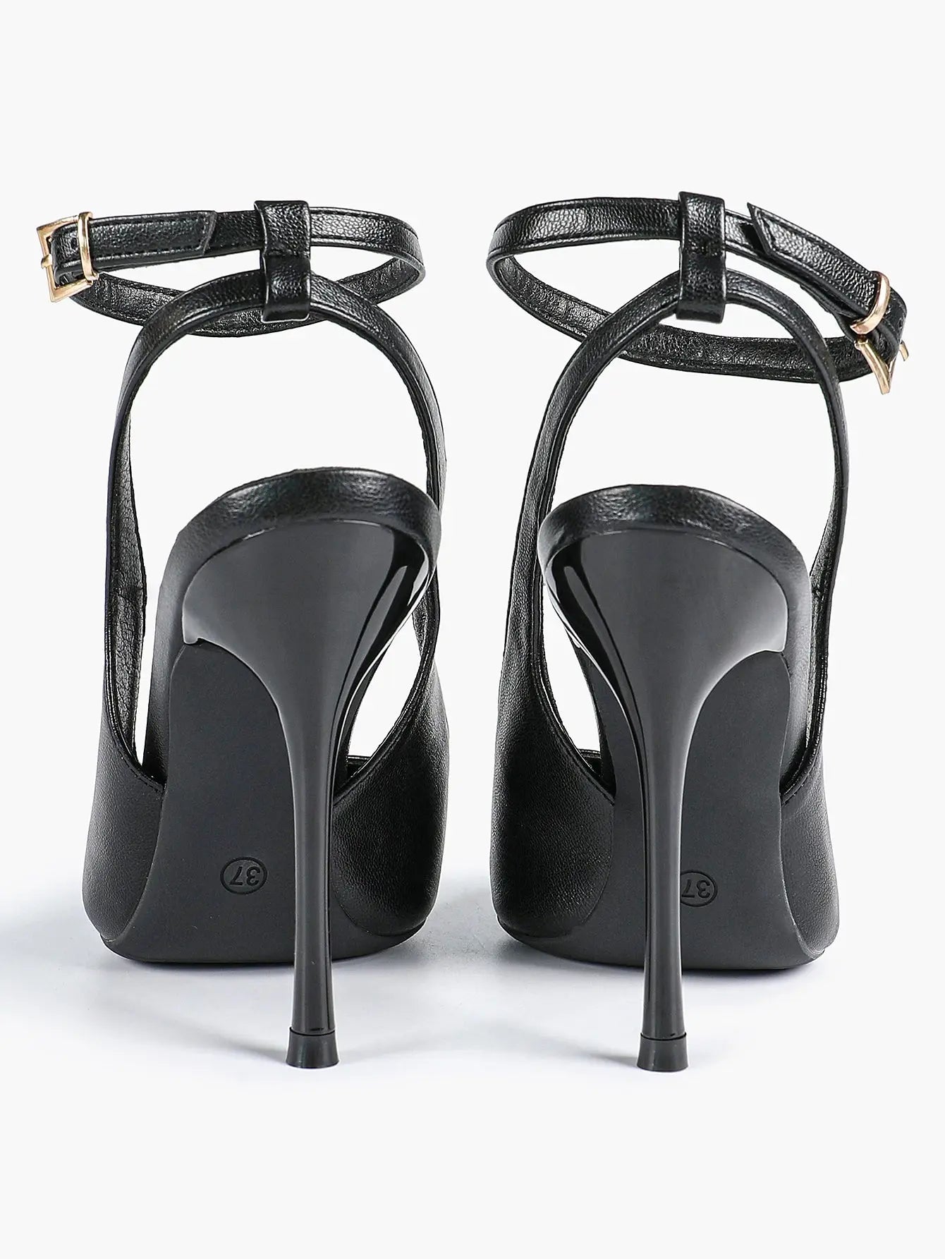 Women's Dark Brown Ankle Strap Pointed Toe High-Heel Sandals Wedding Party Evening Dress Shoes YISHIFAN