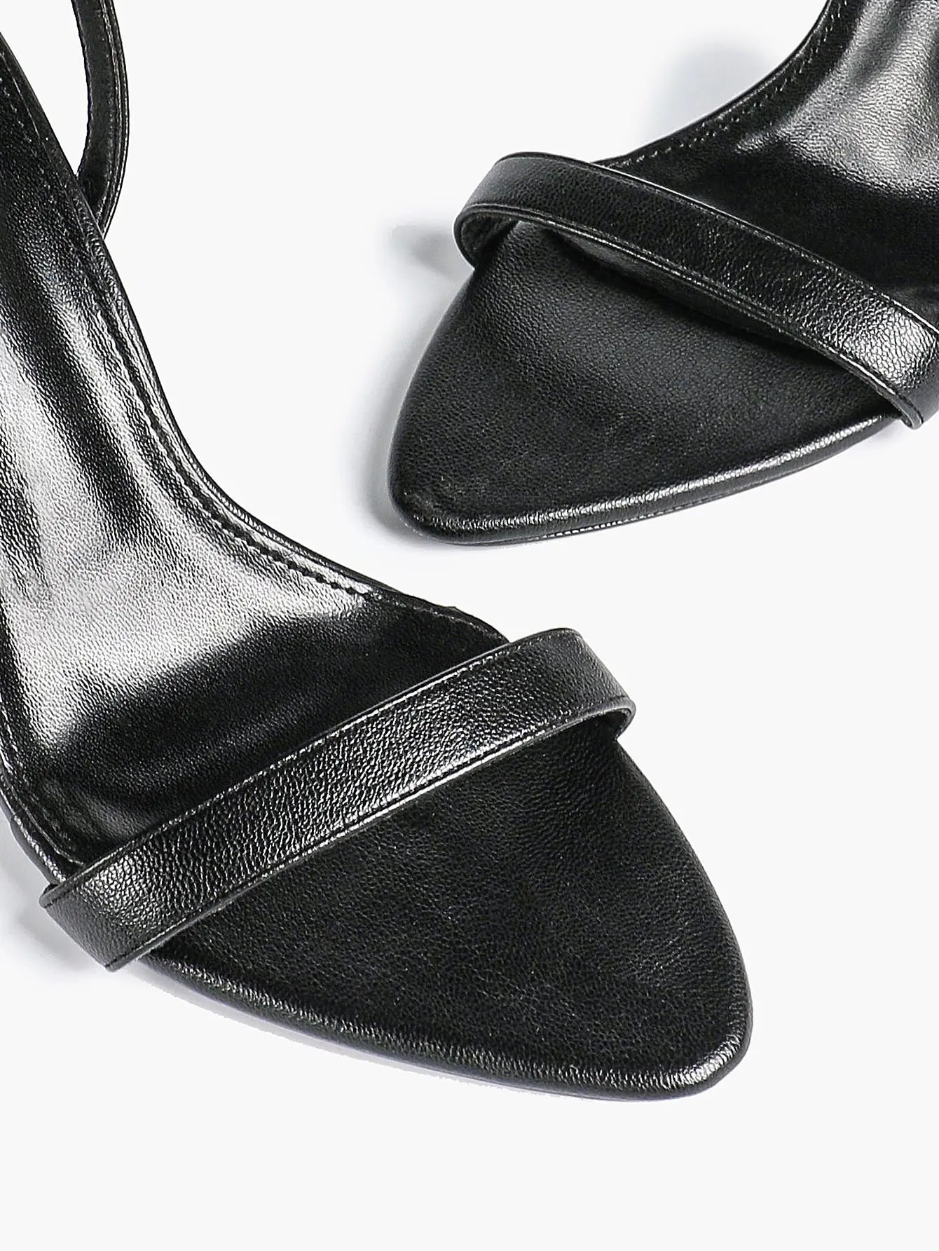 Women Leather High-Heel Sandals Pointed Toe Open Back Stiletto Heels Office Dress Shoes YISHIFAN