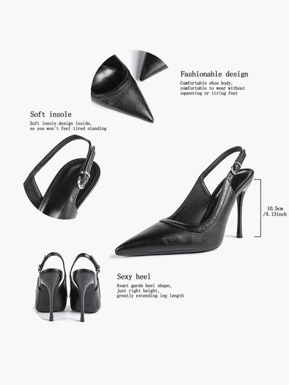 Women's High-Heel Sandals Closed Pointed Toe Slingback Stiletto Heels for Wedding Party YISHIFAN