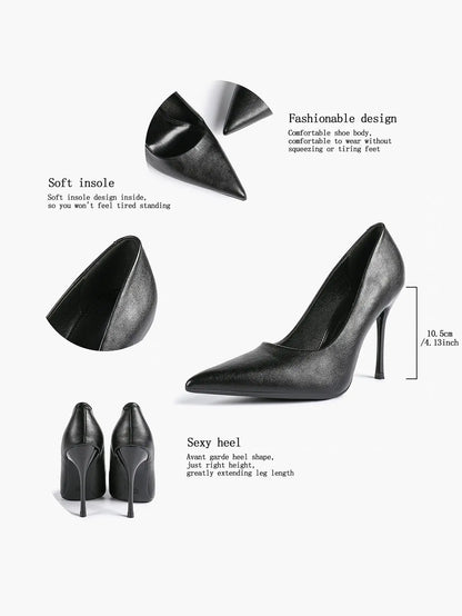 Women's Stiletto Heels Closed Sharp Pointed Toe Classic Wedding Party Dress Pump Shoes YISHIFAN