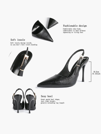 Women's Green Stone High-Heel Sandals Pointed Toe Slingback Stiletto Heels Wedding Party Evening Dress Shoes YISHIFAN