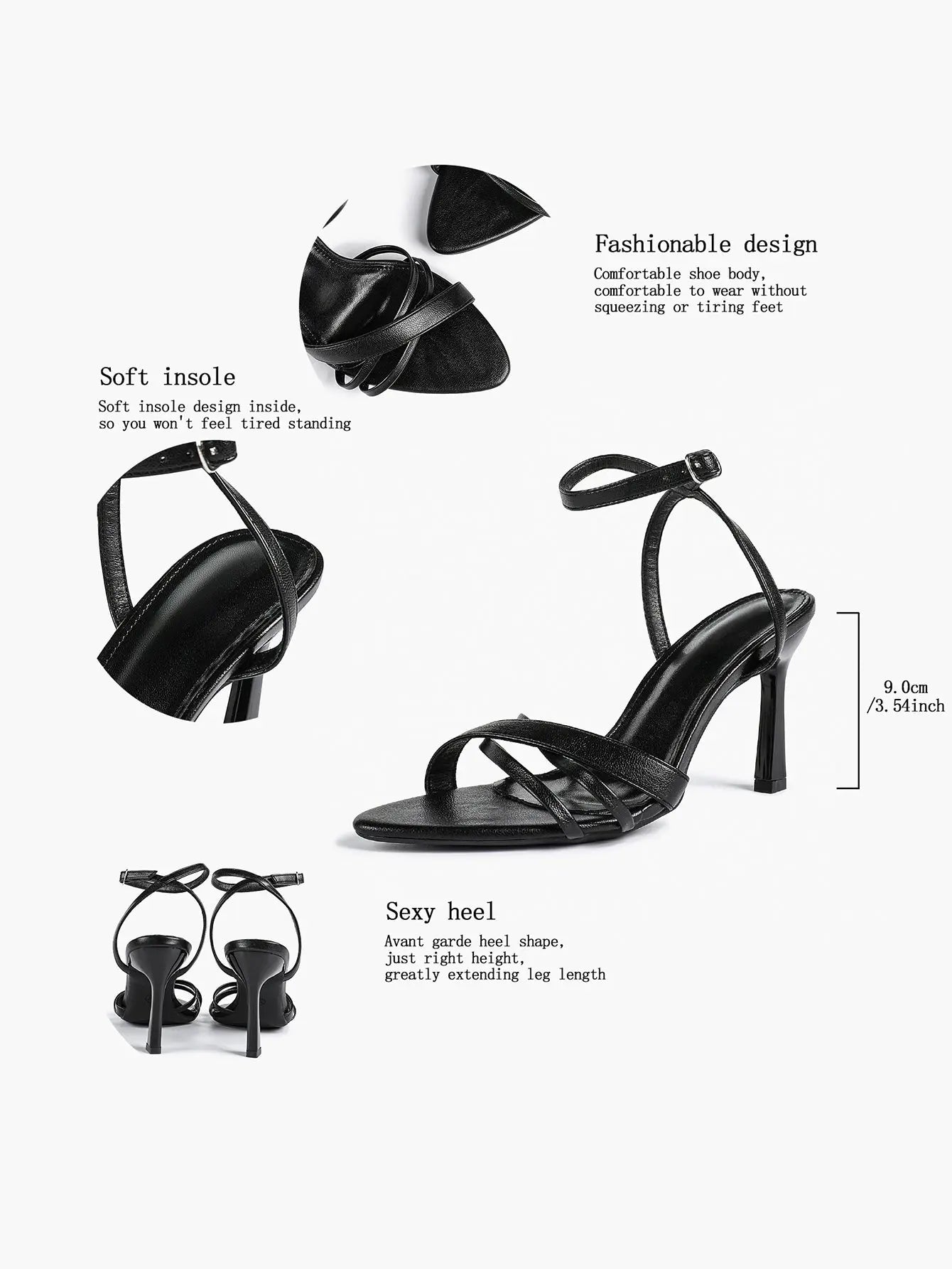 Brown Leather High-Heel Sandals  Cross Strap Stiletto Heels Wedding Party Dress Shoes YISHIFAN