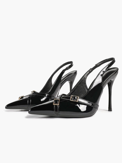 Women's Slingback Closed Pointed Toe Stiletto Wedding Work Comfortable Dress Shoes YISHIFAN