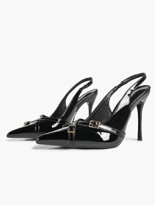 Women's Slingback Closed Pointed Toe Stiletto Wedding Work Comfortable Dress Shoes YISHIFAN