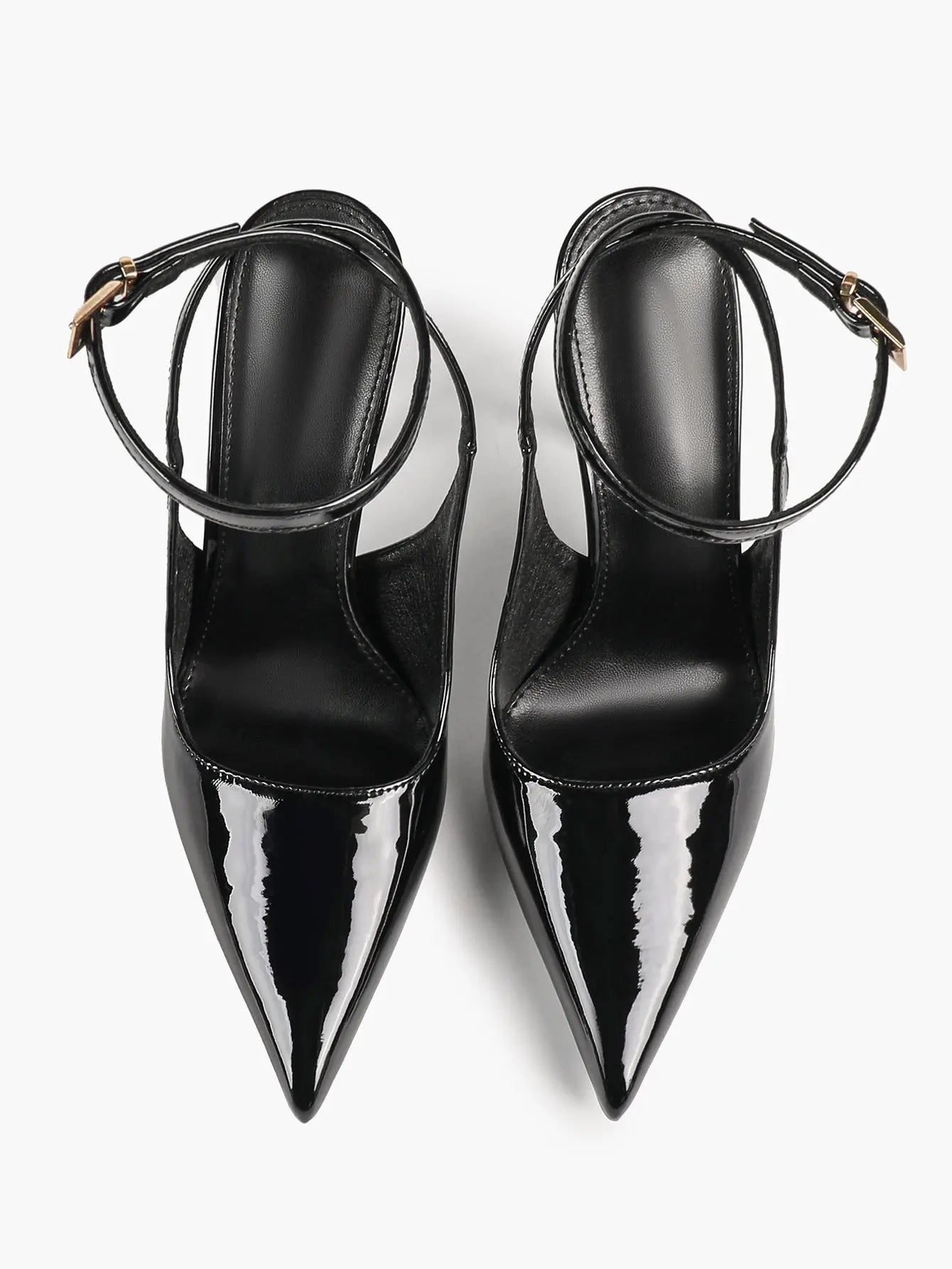 Wine Red Crinkle PU D’Orsay Ankle Strap Stiletto Slingback – Women’s Pointed Toe High Heels YISHIFAN