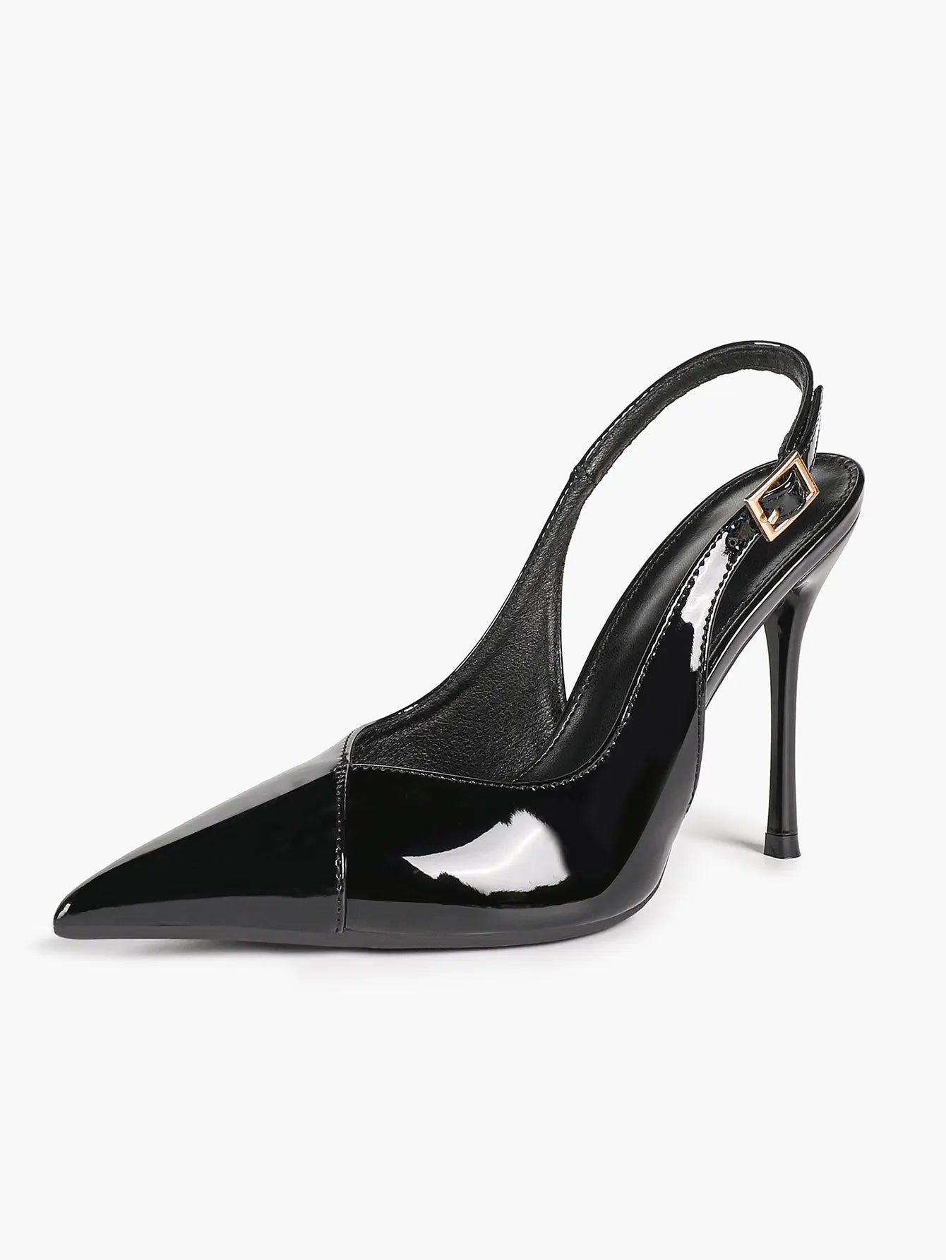 Vintage Luxe Reimagined: Deep Green Pointed Slingbacks with Croc Texture & All-Day Soft Insole YISHIFAN
