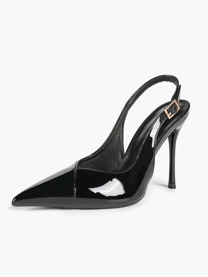 Vintage Luxe Reimagined: Deep Green Pointed Slingbacks with Croc Texture & All-Day Soft Insole YISHIFAN
