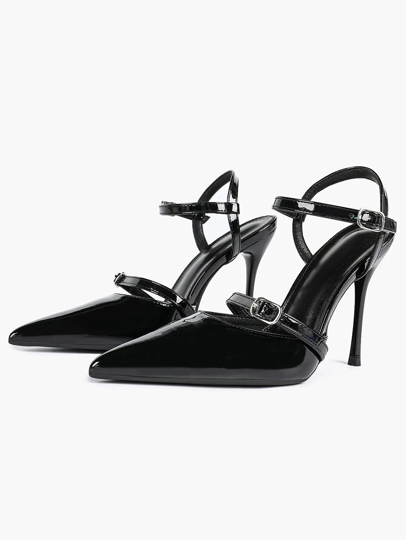 Women's Ivory Leather High-Heel Stiletto Pointed Toe Ankle Strap Sandals Sexy Wedding Party Evening Dress Shoes YISHIFAN