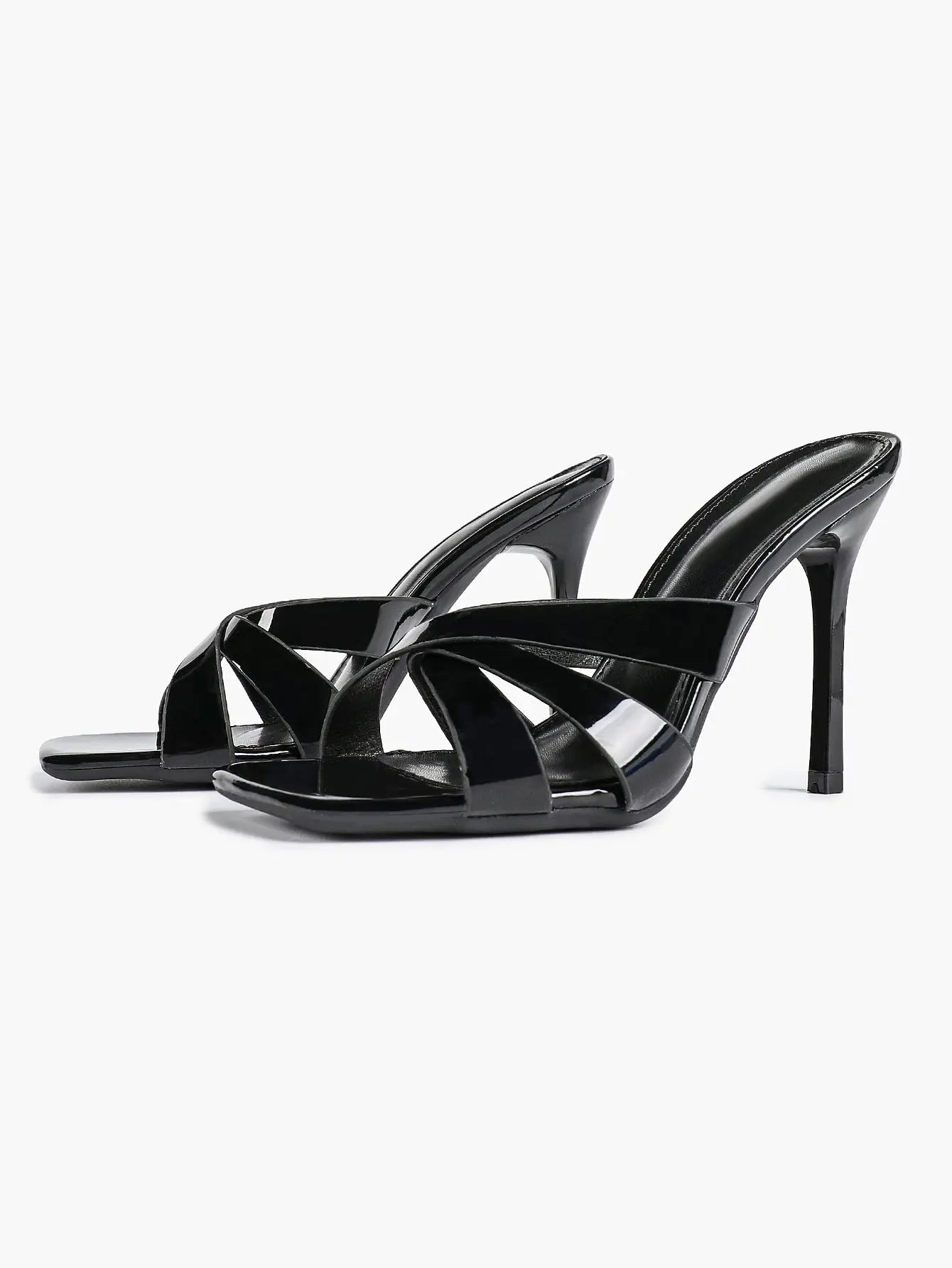 Women's Heeled Open Toe Sandals Square Toe Shoes Dress Wedding Office Shoes YISHIFAN