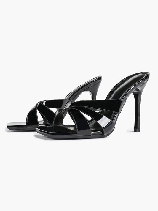 Women's Heeled Open Toe Sandals Square Toe Shoes Dress Wedding Office Shoes YISHIFAN