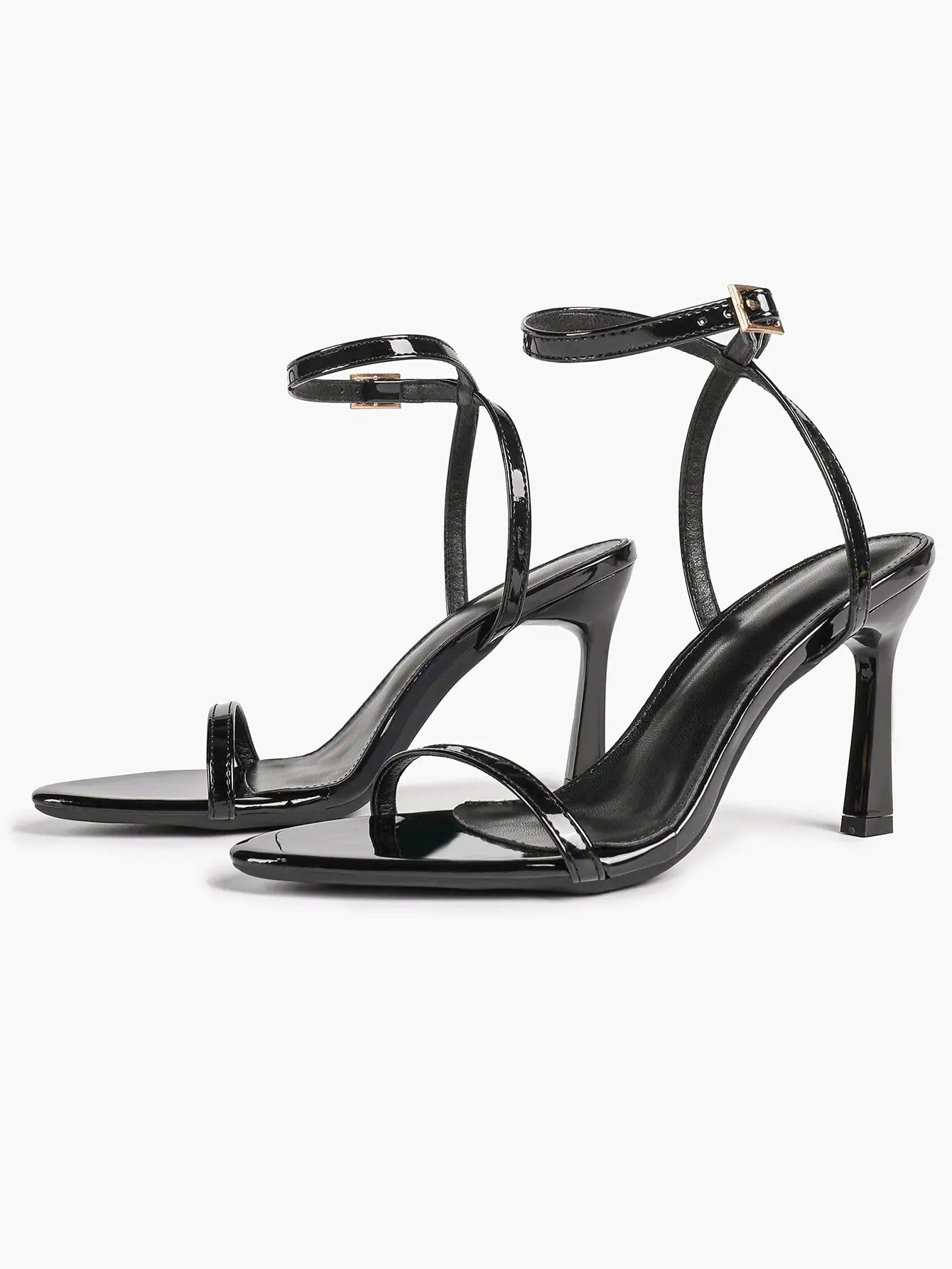 Women Pointed Peep Toe Strappy Heels Ankle Strap Stiletto Kitten Wedding Bridal Party Dress Shoes YISHIFAN