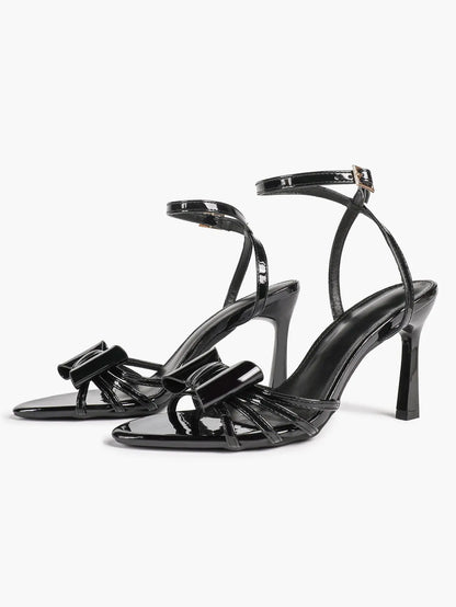 Bow Tie Heels Sandals Slingback Peep Toe Wedding Stiletto Heel Summer Cute Wedding Bridal Shoes YISHIFAN