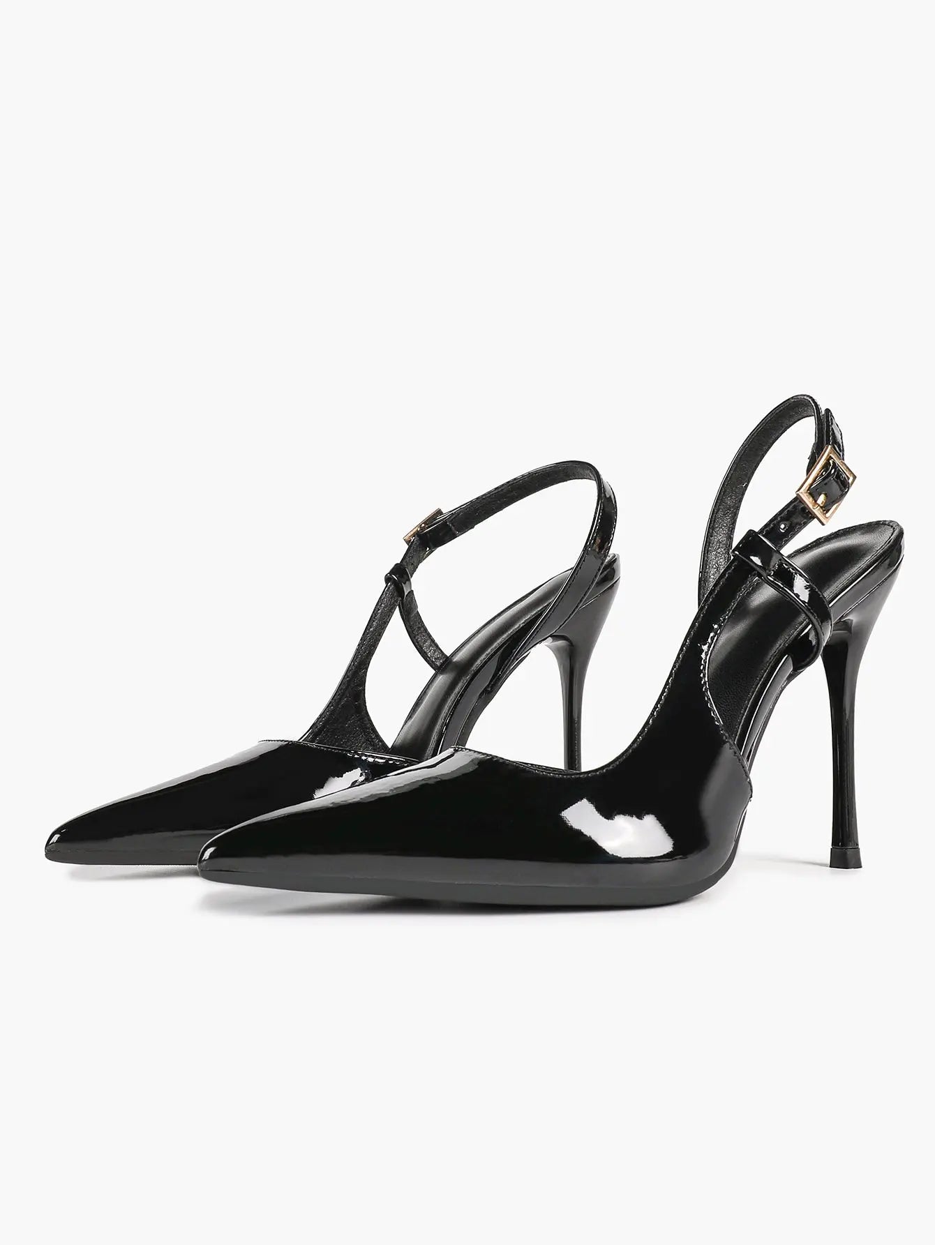 Women Closed Toe Slingback Heels Strappy Pointed Toe Stiletto Heels Wedding Party Dress Shoes YISHIFAN