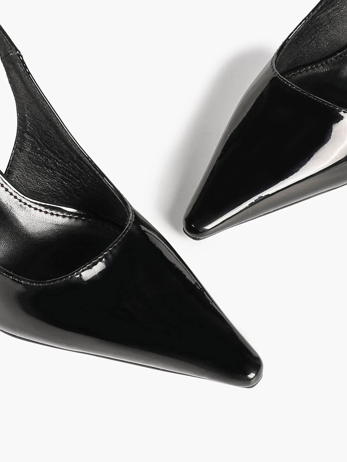 Women's Pointed Toe Slingback Pumps Patent Leather Chunky High Heels Dress Shoes with Adjustable Buckle Strap YISHIFAN