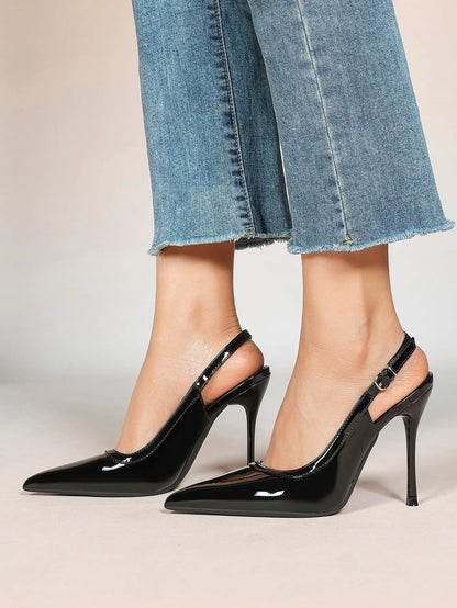 Women's High-Heel Sandals Closed Pointed Toe Slingback Stiletto Heels for Wedding Party YISHIFAN