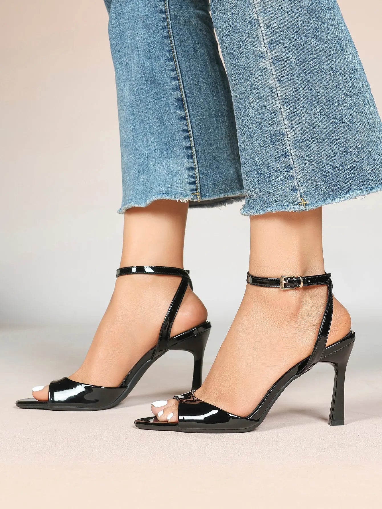 Women's High-Heel Sandals Peep-Toe Fish Mouth Stiletto Heels Wedding Party Dress Shoes YISHIFAN