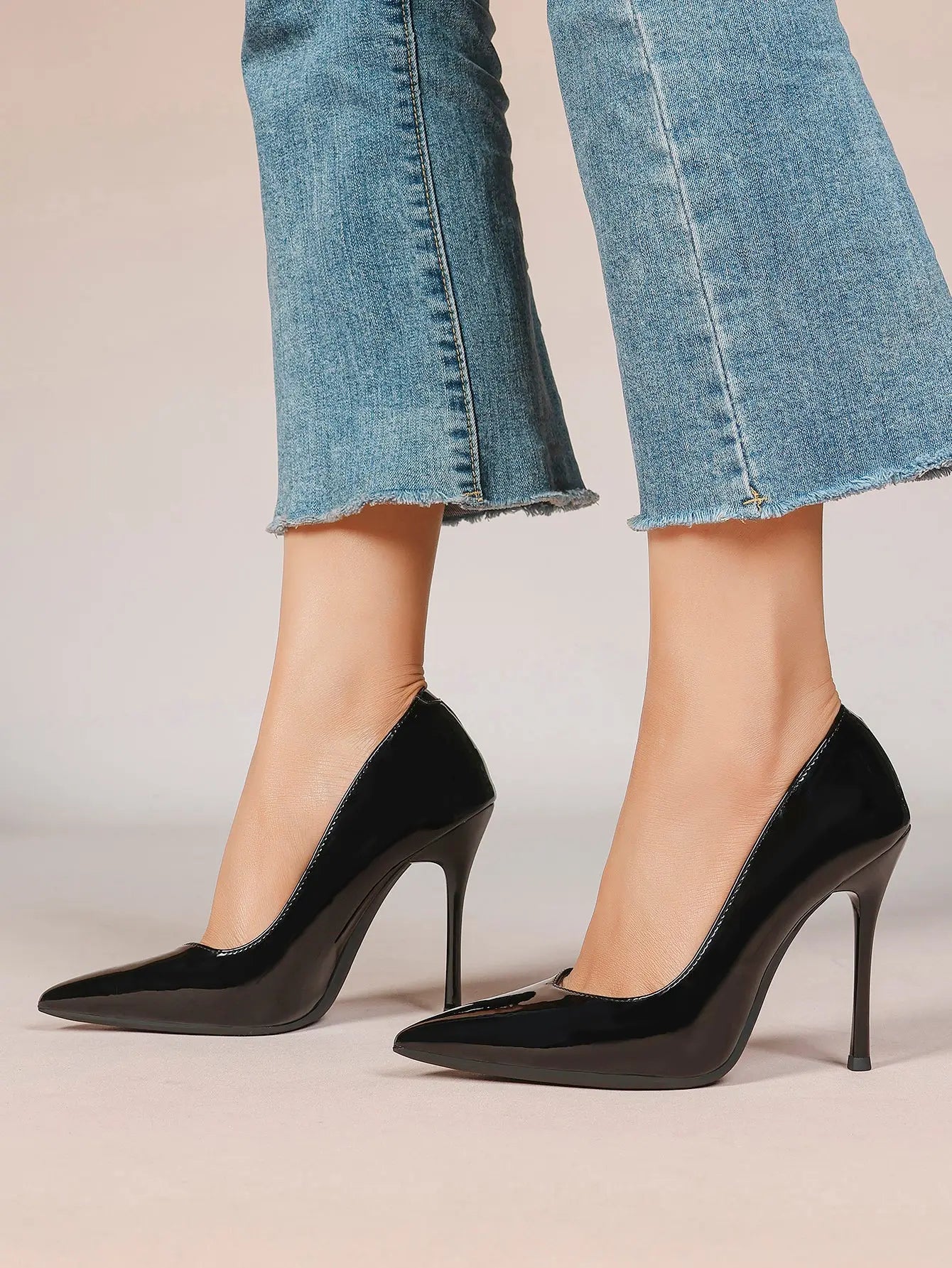 Women's Closed Pointed Toe Classic Stiletto Heels for Wedding Party Evening Dress Shoes YISHIFAN