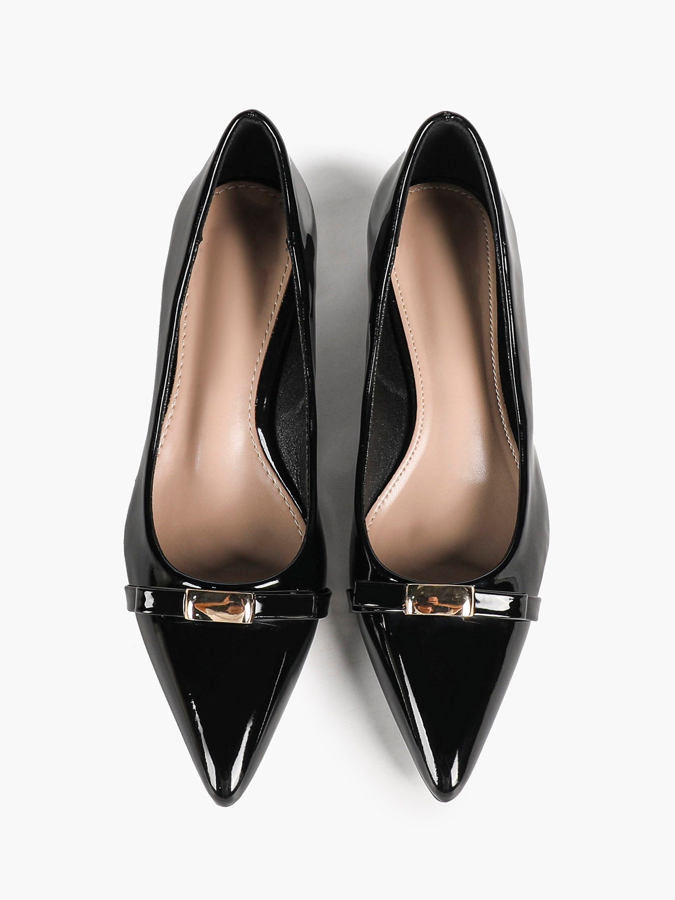 Burgundy Patent Cross-Strap Slingback Heels with Pointed Toe and Low Heel