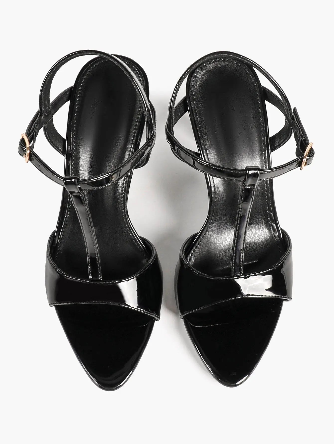 Women's Open Toe Stiletto Sandals Ankle Strap Buckle Sexy High Heel Dress Shoes 9.5CM YISHIFAN