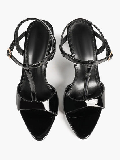 Women's Open Toe Stiletto Sandals Ankle Strap Buckle Sexy High Heel Dress Shoes 9.5CM YISHIFAN