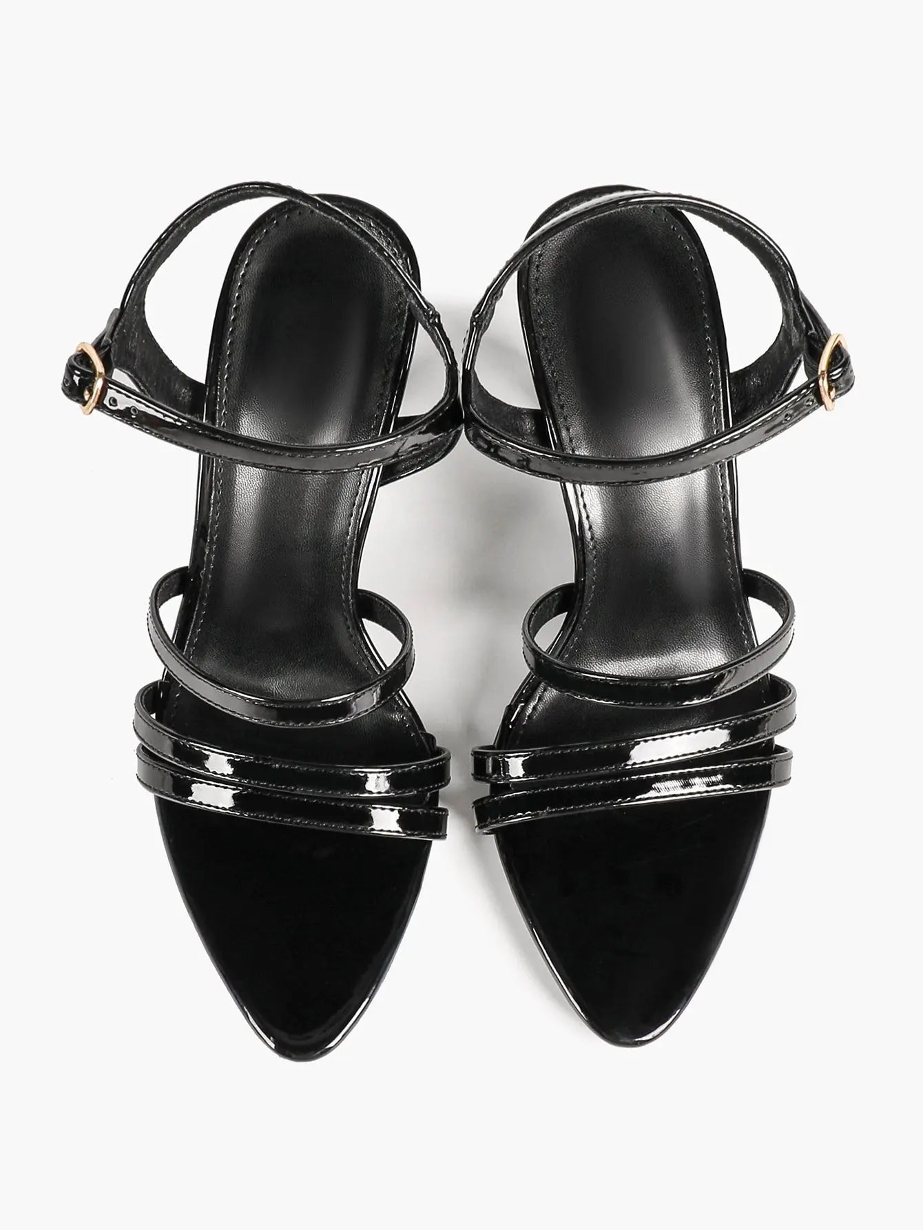 Women's Open Toe Stiletto Sandals Ankle Strap Buckle Sexy High Heel Dress Shoes 9.5CM YISHIFAN