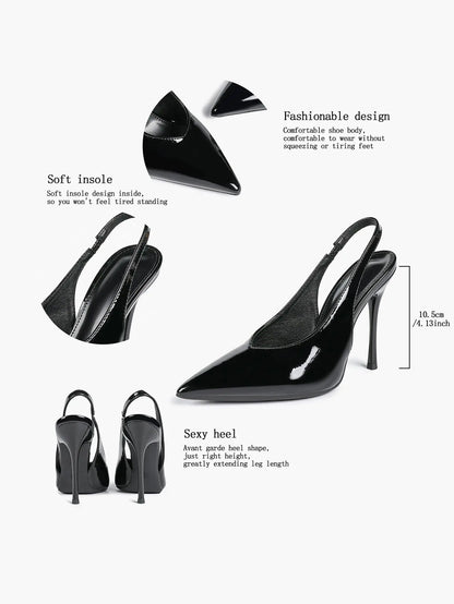 Women's Slingback Pumps Closed Pointed Toe Stiletto Heels Wedding Party Dress Shoes YISHIFAN