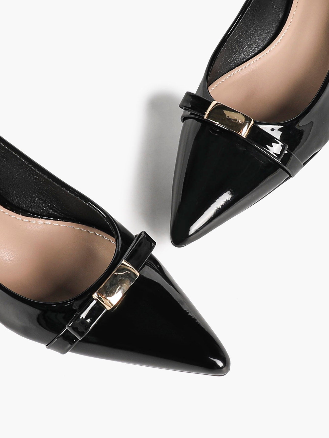 Burgundy Patent Cross-Strap Slingback Heels with Pointed Toe and Low Heel