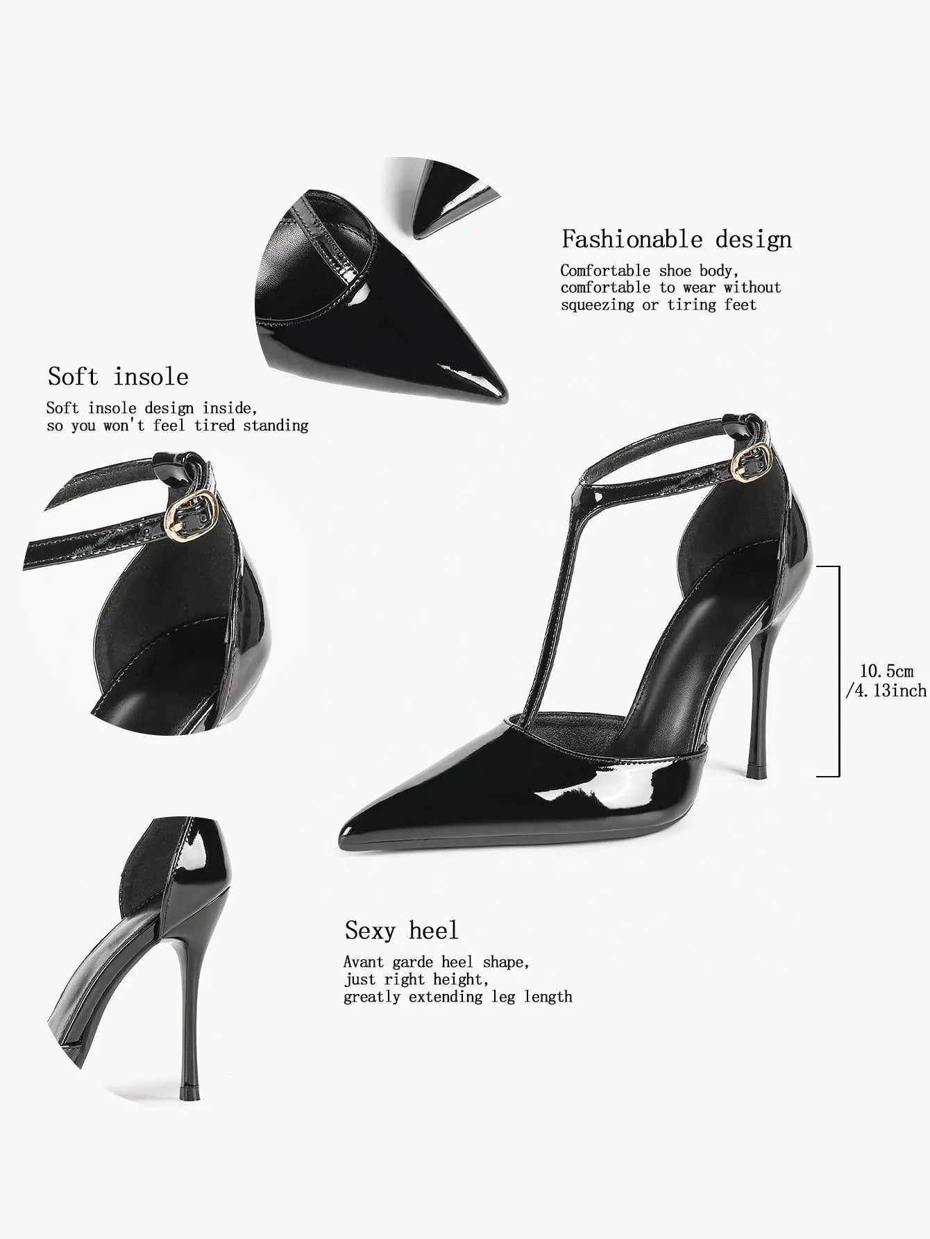 Women Pointed Toe Stiletto Heels Ankle Strap Heeled Sandals Wedding Party Sexy Dress Shoes YISHIFAN