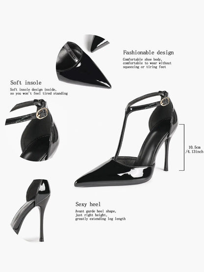 Women Pointed Toe Stiletto Heels Ankle Strap Heeled Sandals Wedding Party Sexy Dress Shoes YISHIFAN