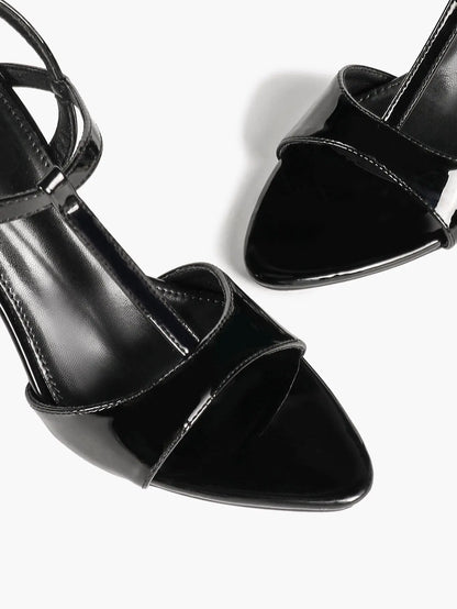 Women's Open Toe Stiletto Sandals Ankle Strap Buckle Sexy High Heel Dress Shoes 9.5CM YISHIFAN