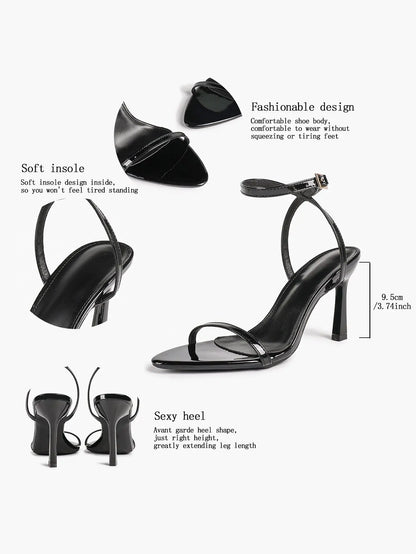 Women Pointed Peep Toe Strappy Heels Ankle Strap Stiletto Kitten Wedding Bridal Party Dress Shoes YISHIFAN