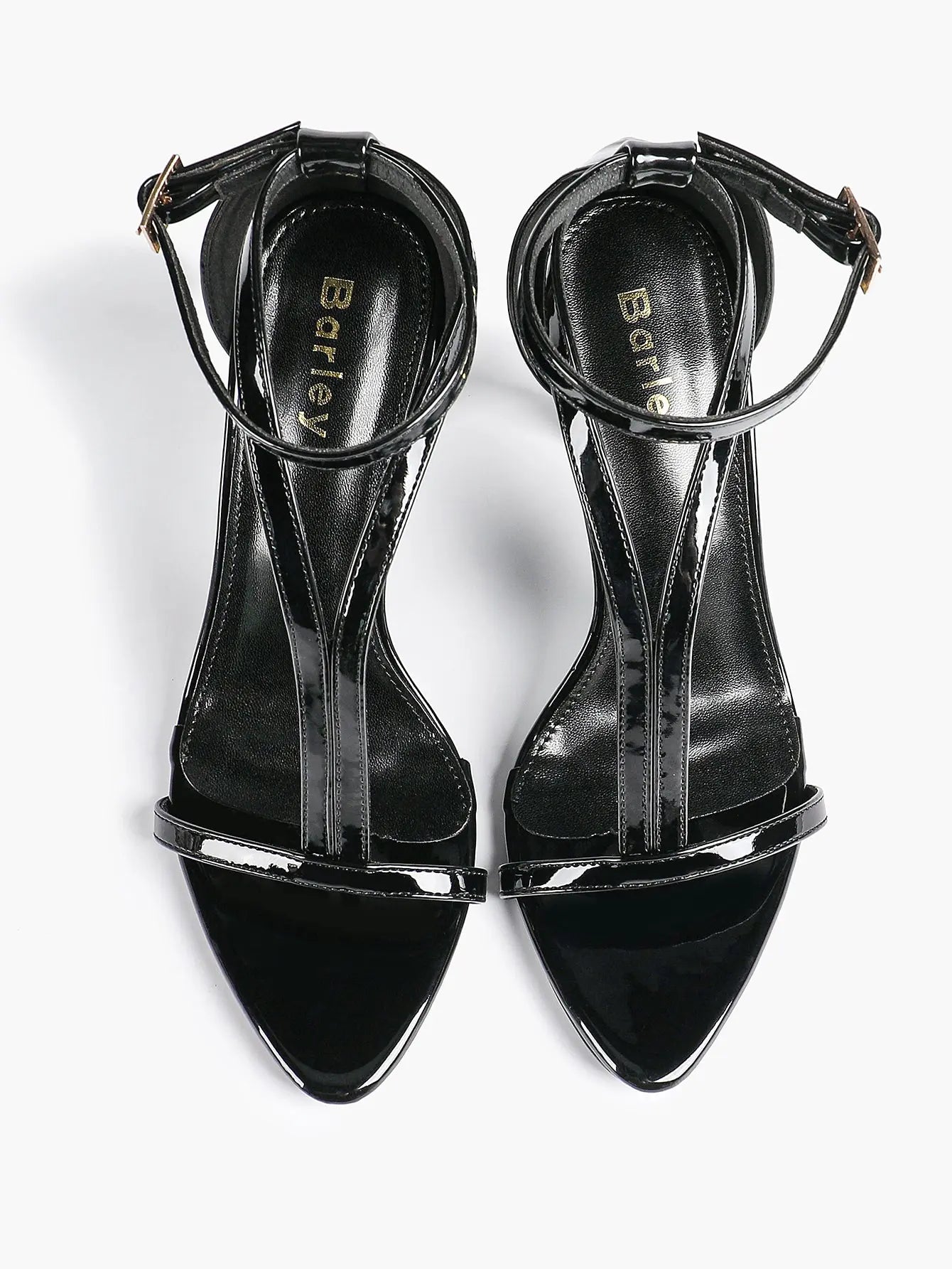 Women's Pointed Toe High-Heel Sandals Y-Strap Adjustable Ankle Strap Wedding Party Shoes YISHIFAN