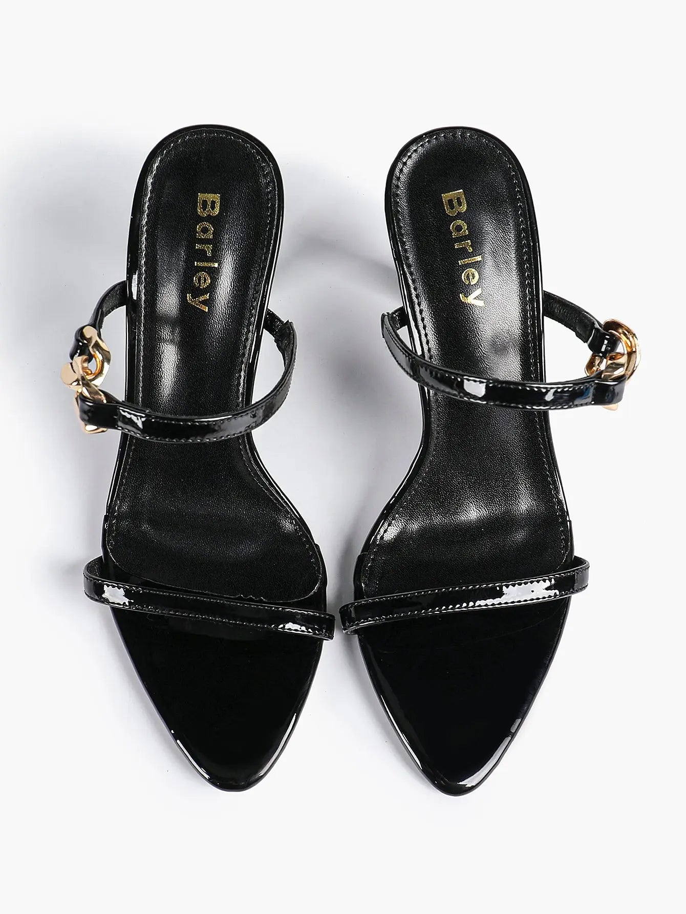 Women's Black High-Heel Sandals Opened Pointed Toe Ankle Strap Stiletto Heels Wedding Party Office Dress Shoes YISHIFAN