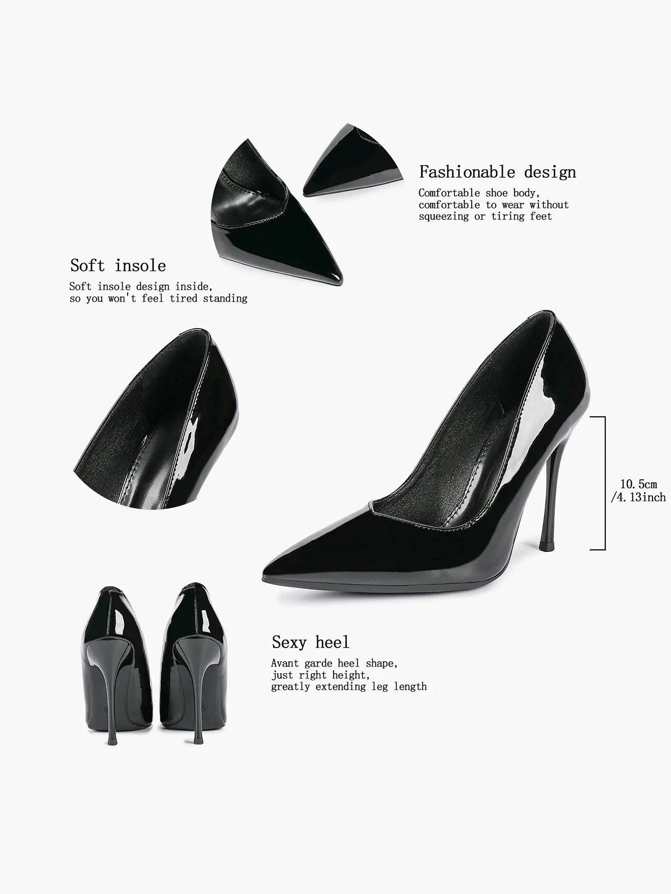 Women's Closed Pointed Toe Classic Stiletto Heels for Wedding Party Evening Dress Shoes YISHIFAN