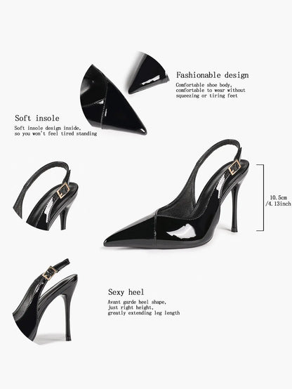 Vintage Luxe Reimagined: Deep Green Pointed Slingbacks with Croc Texture & All-Day Soft Insole YISHIFAN