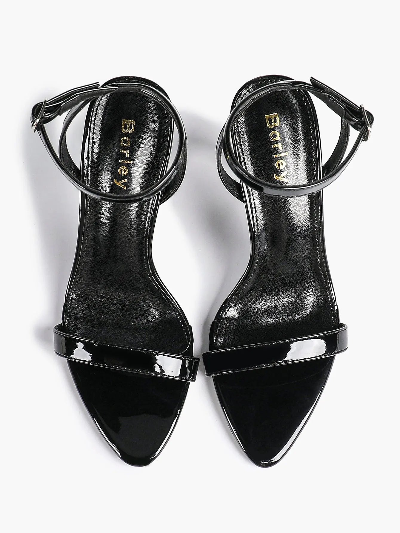 Women Leather High-Heel Sandals Pointed Toe Open Back Stiletto Heels Office Dress Shoes YISHIFAN