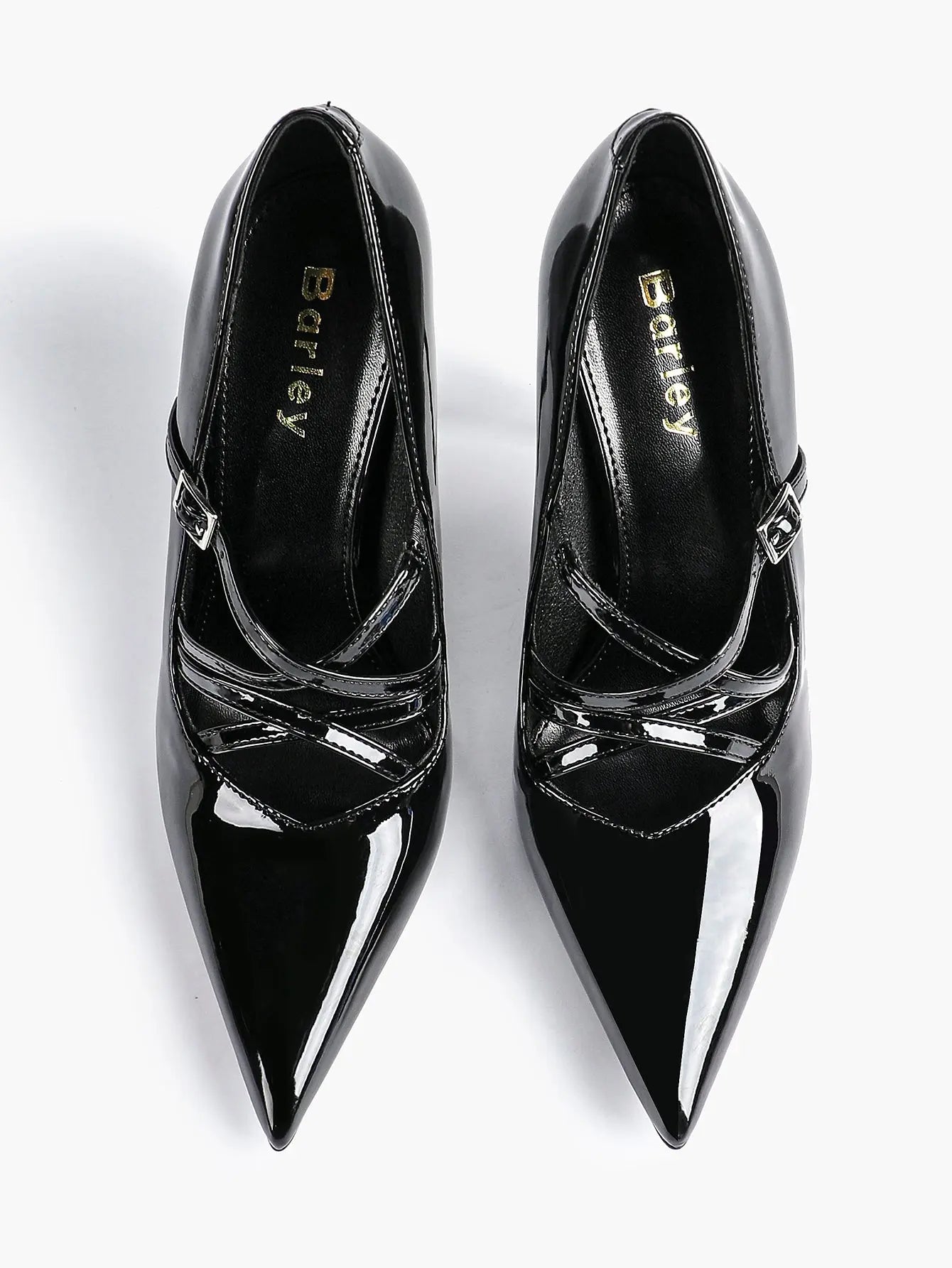 Burgundy Leather Stiletto Heels Sharp Pointed Toe Cross Strap Pump 4.13 INCH for Party Wedding Shoes YISHIFAN