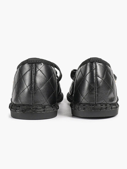 Women Round Toe Bow Quilted Mary Janes Flats Comfortable Casual Dress Shoes with Buckle Strap Casual Work Office Shoes YISHIFAN