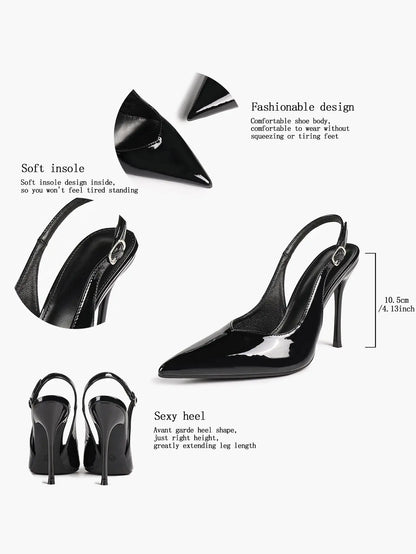 Women Closed Toe Slingback Heels Strappy Pointed Toe Stiletto Heels for Women Wedding Party Office Dress Shoes YISHIFAN