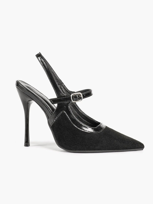 Women's Pointed Toe Stiletto Heels Mary Jane Slingback Pumps Buckle Strap Dress Shoes YISHIFAN