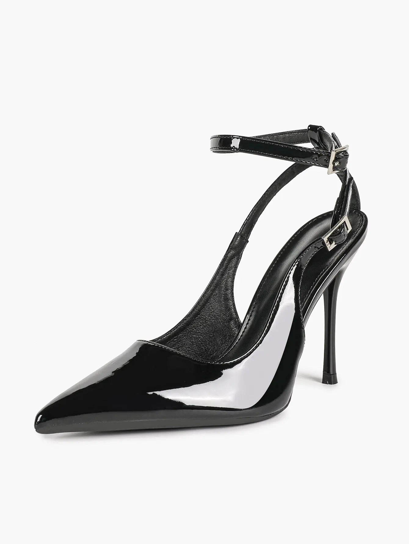 Ivory D’Orsay Double Strap Stiletto Heels – Women’s Pointed Toe Ankle Strap High Heels YISHIFAN