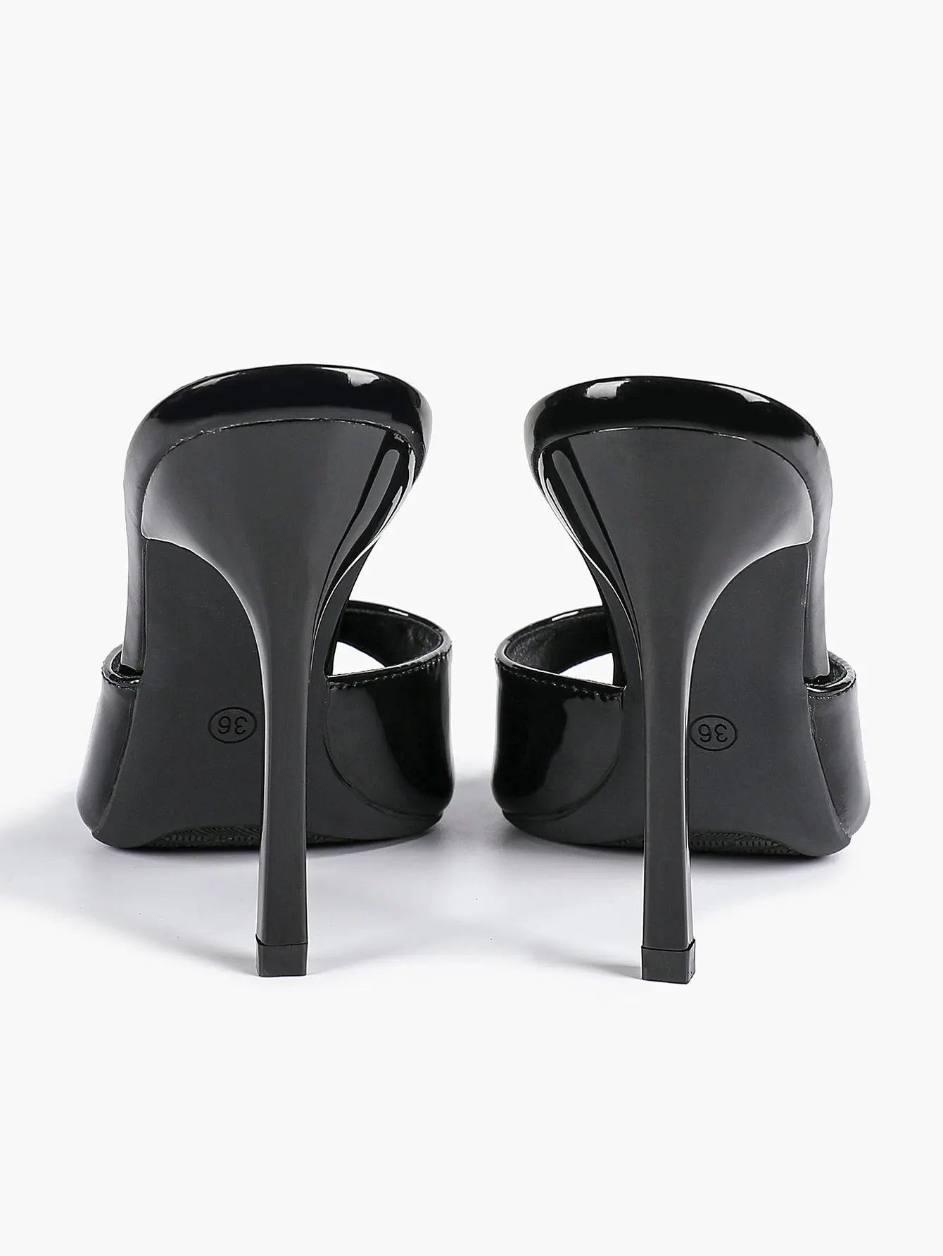 Women's Kitten Heels for Square Toe Open Toe Backless Mule Heels Stiletto Sandals 4.13 Inch YISHIFAN