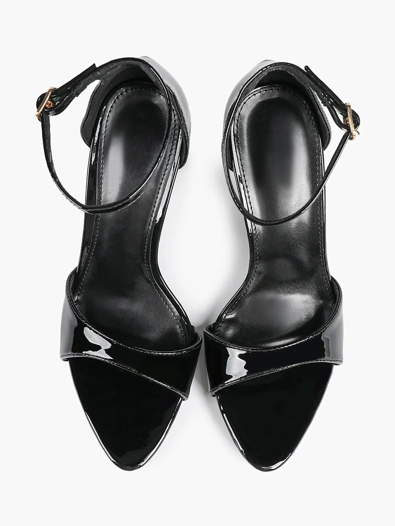Women's Black High-Heel Sandals 3.74 Inch Stiletto Heels with Adjustable Ankle Strap for Wedding Party Casual YISHIFAN