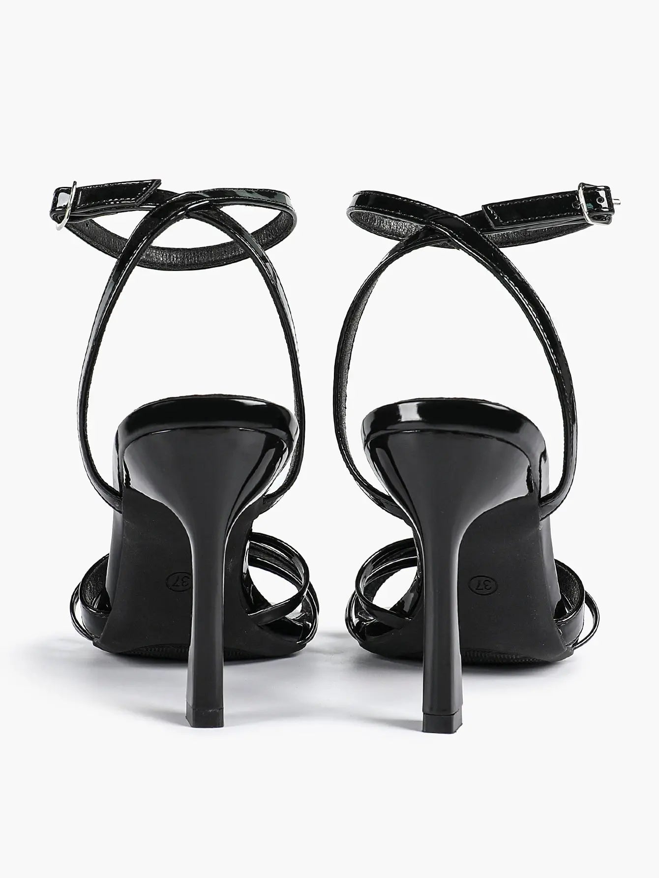 Brown Leather High-Heel Sandals  Cross Strap Stiletto Heels Wedding Party Dress Shoes YISHIFAN